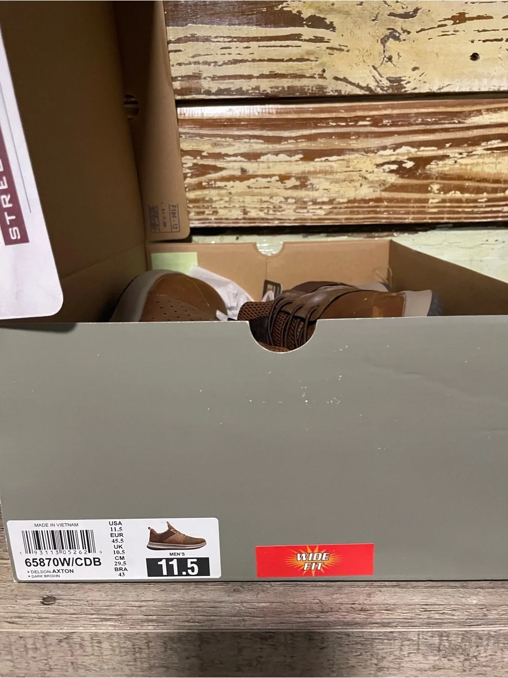 Skechers Men's Brown and Tan Lace-Up Casual Sneakers - Picture 5 of 6